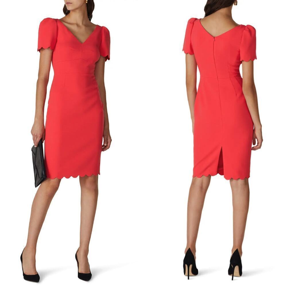 L.K. Bennett Enid Dress in Red - Size 4